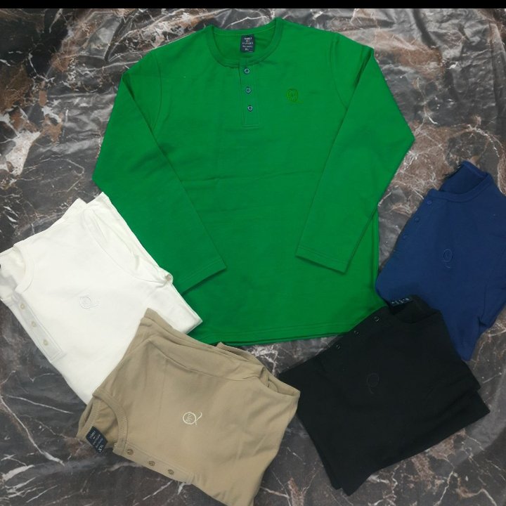 بلوز مردانه سه دکمه آستین دار پنبه لاکرا دار