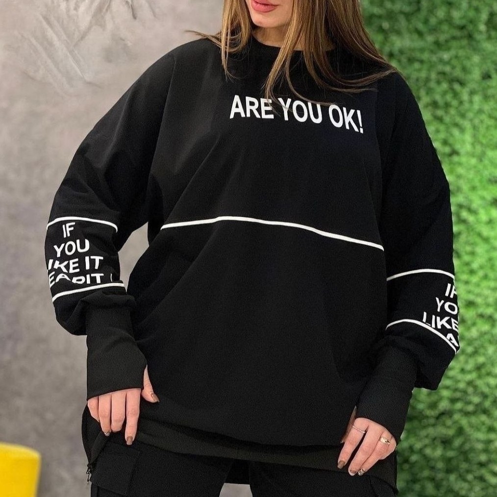 بلوز فینگردار are you ok جنس نخ پنبه