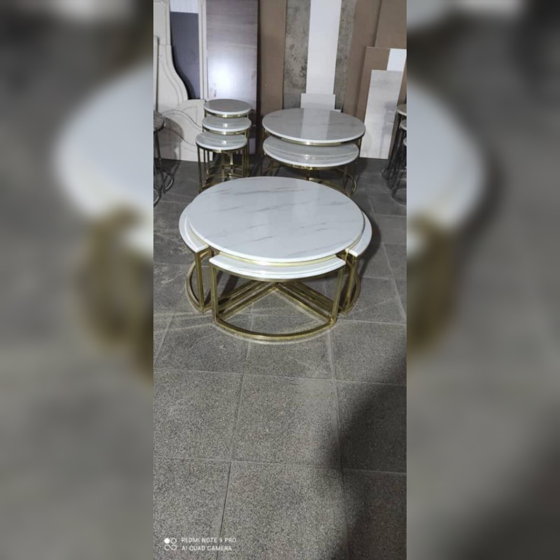 میز عسلی و جلو مبلی فلزی مدل پیتزایی گرد 