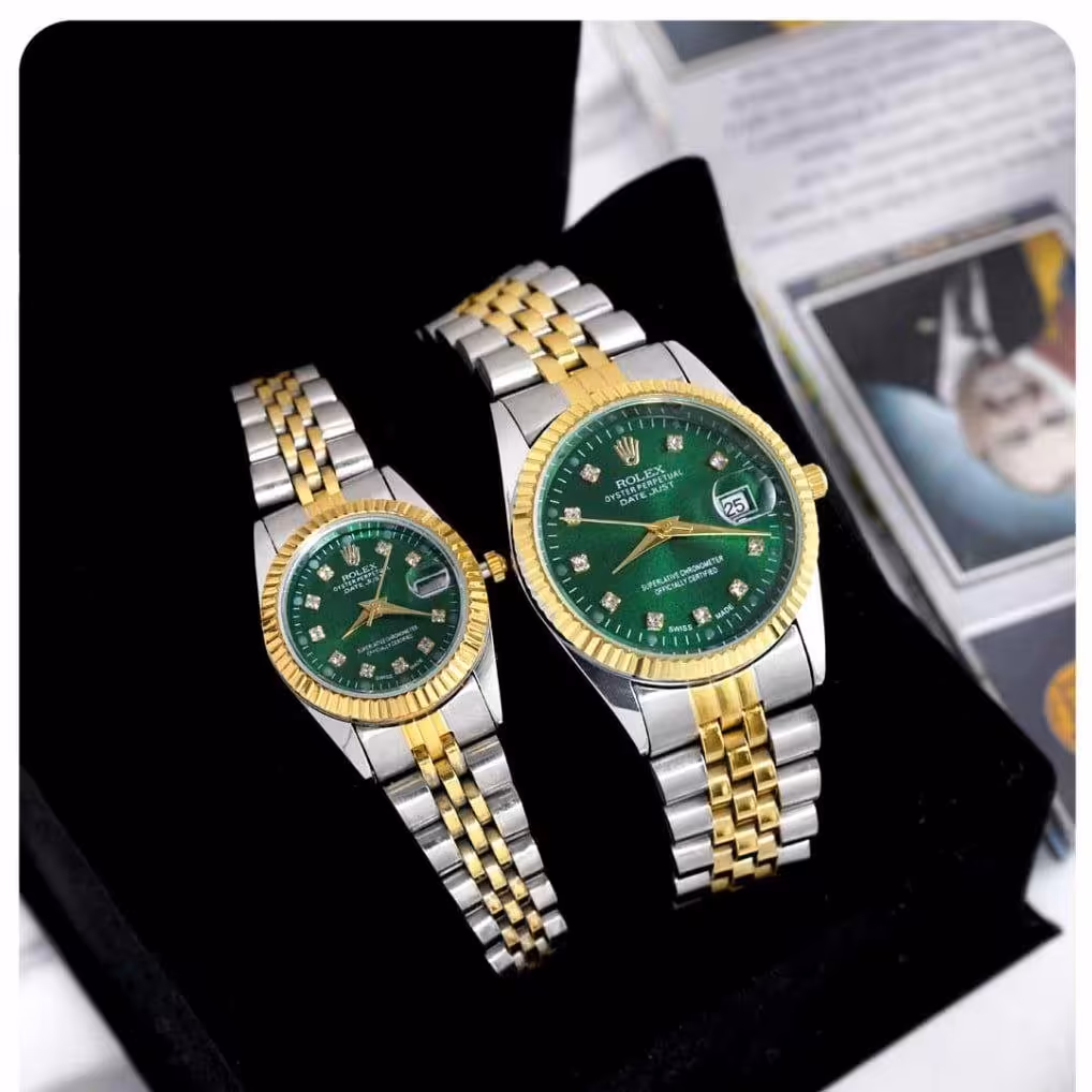 ست ساعت مچی رولکس سبز  دیت جاس کلاسیک مدل 1403 باجعبه و باتری 