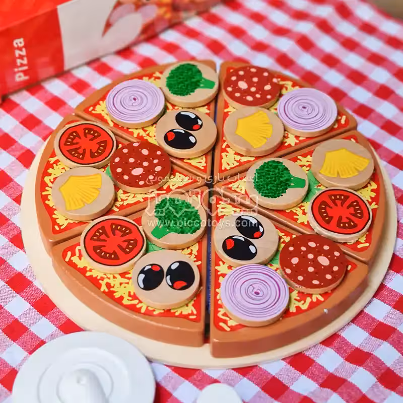 اسباب بازی ست پیتزا خوری چوبی مدل 4119178