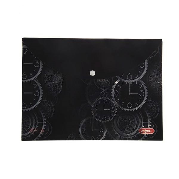 پوشه دکمه دار کلیپس طرح ساعت