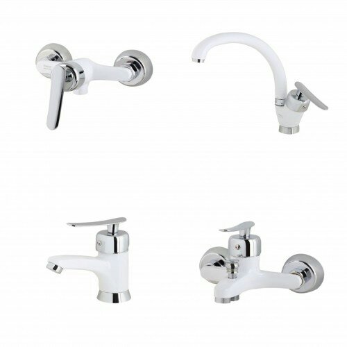 ست چهار تیکه شیرآلات سفیدکروم