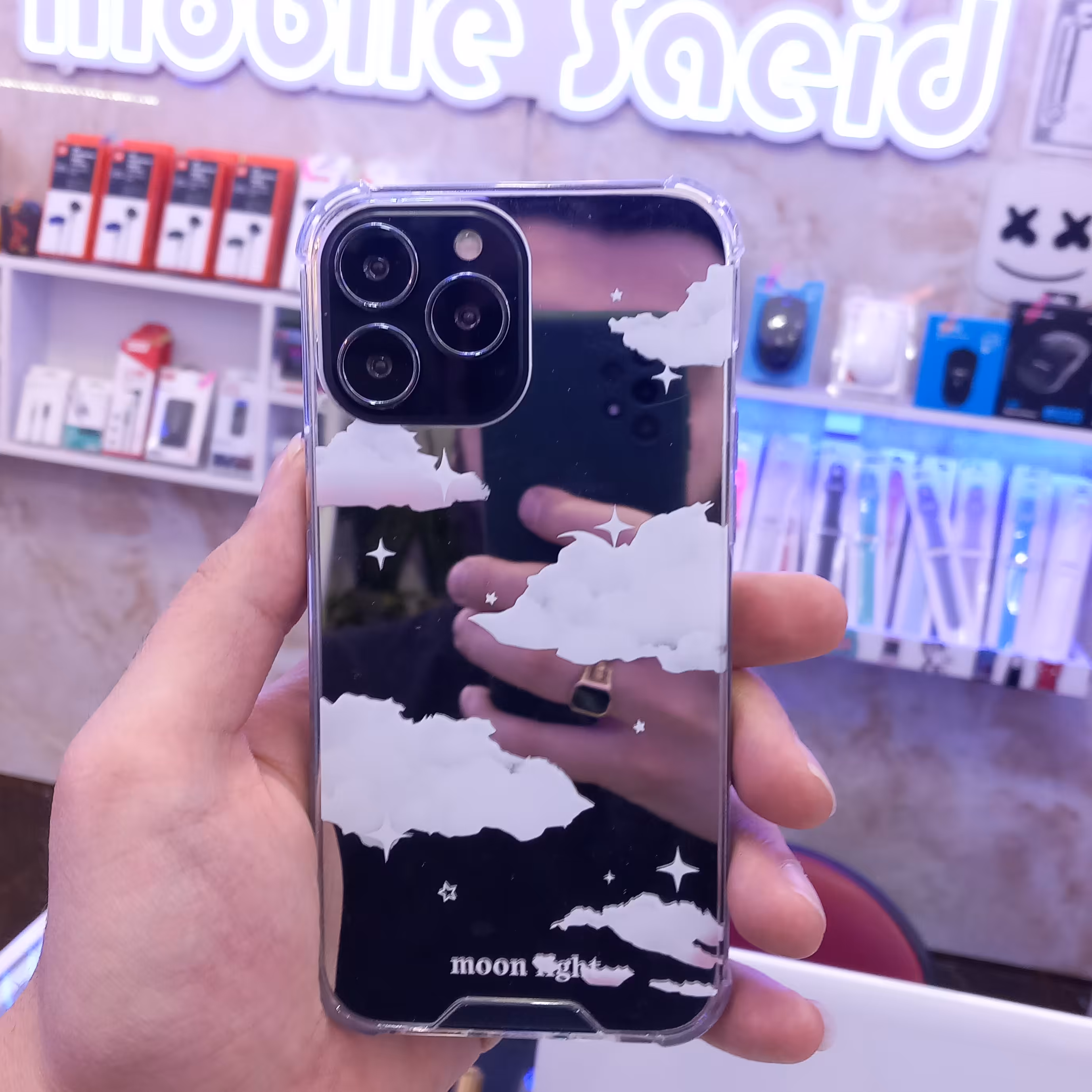 قاب گوشی ایفون 13 پرومکس مدل ابری اینه رنگ ثابت محافظ در برابر ضربه