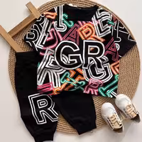 ست لش استایل اسپورت سایز بزرگ جنس تیشرت شلوارک نخ پنبه مناسب حدود سنی 3 تا 13 سال شیک و زیبا 