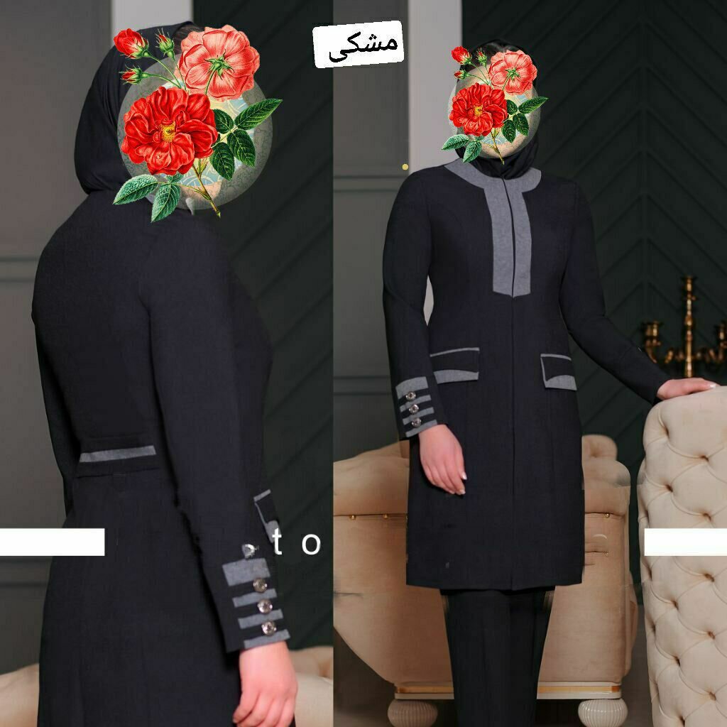 مانتوشلواراداری مشکی، طوسی ، نوک مدادی
