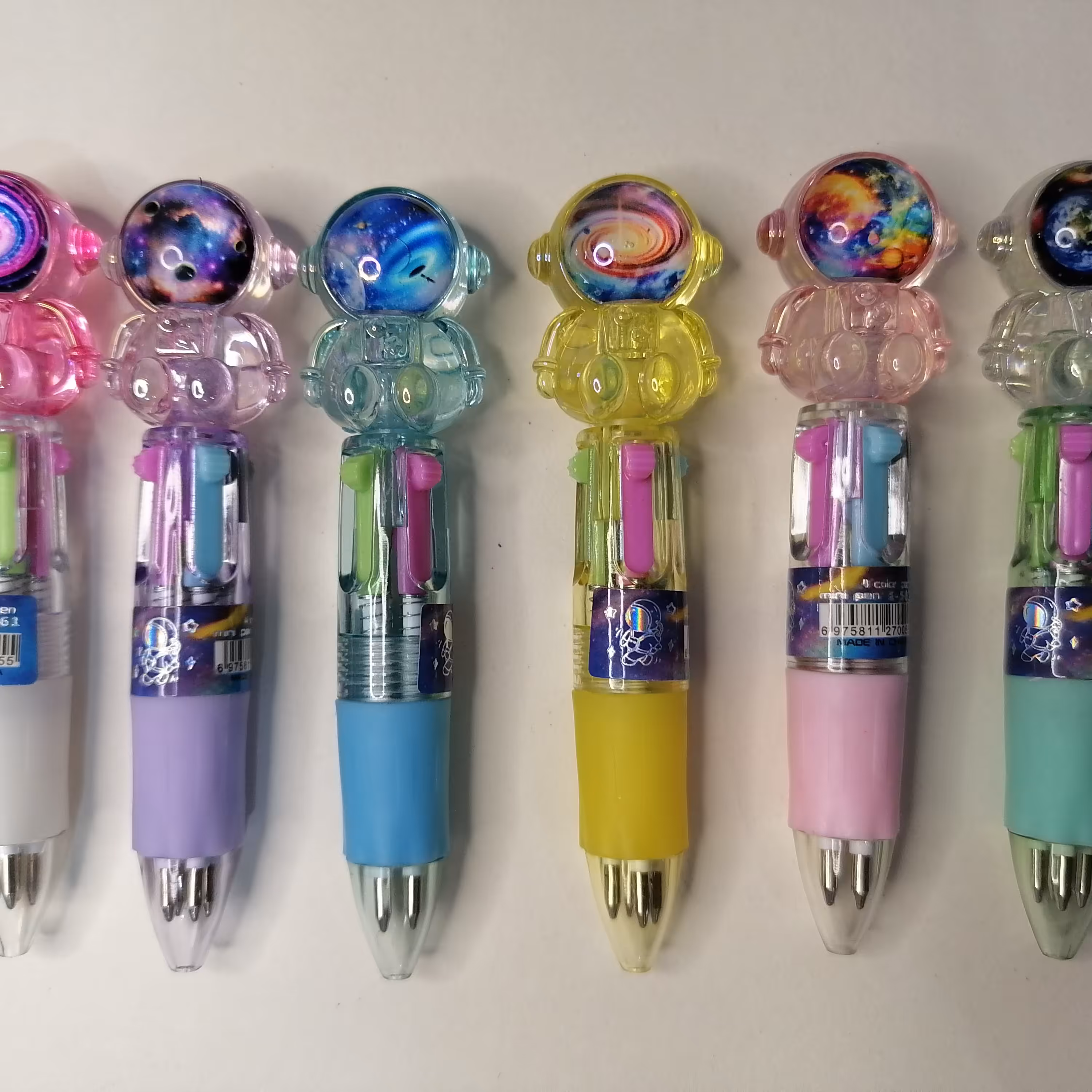 خودکار فضانورد چهارنگ شش طرح جذاب کریستالی فانتزی وارداتی 