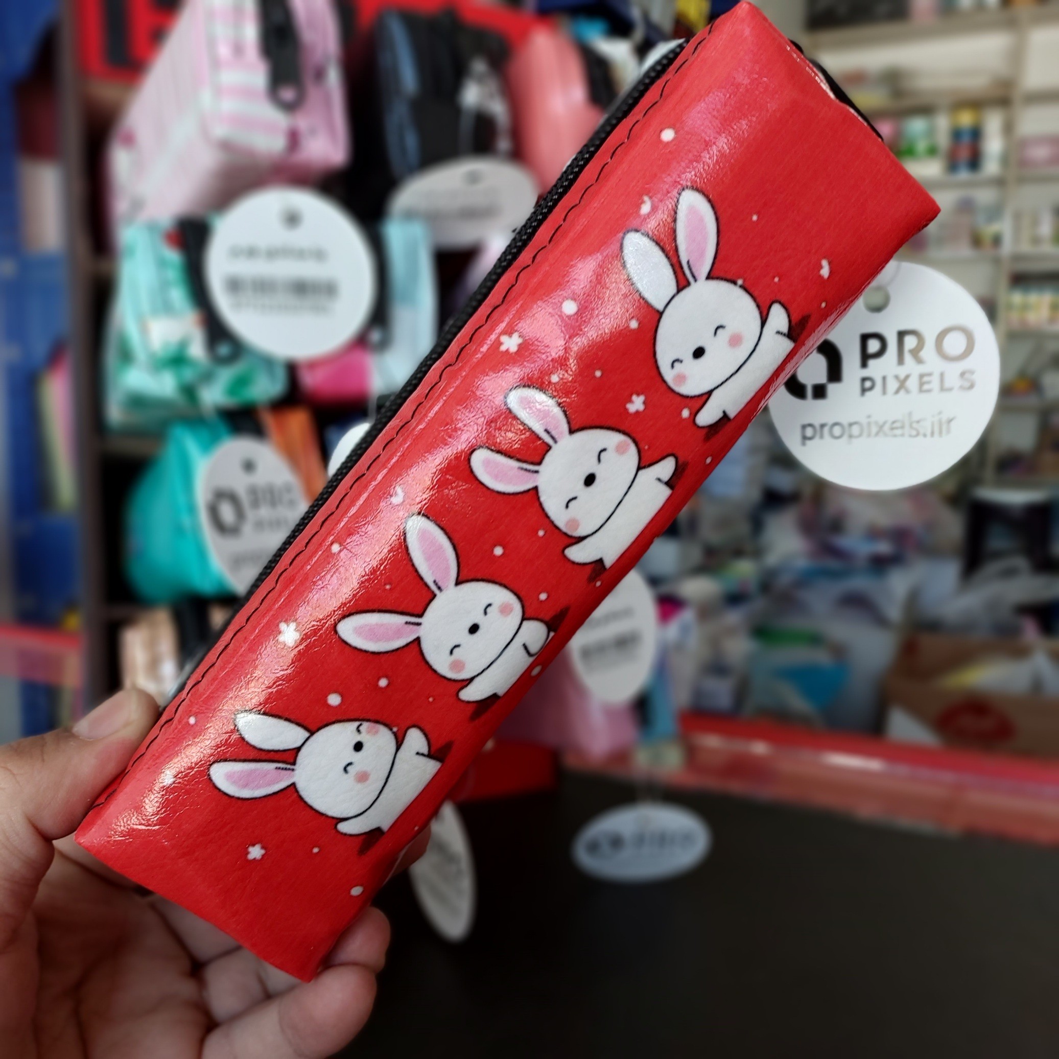 جامدادی چرم قیمت مناسب تک زیپ با طرح خرگوش