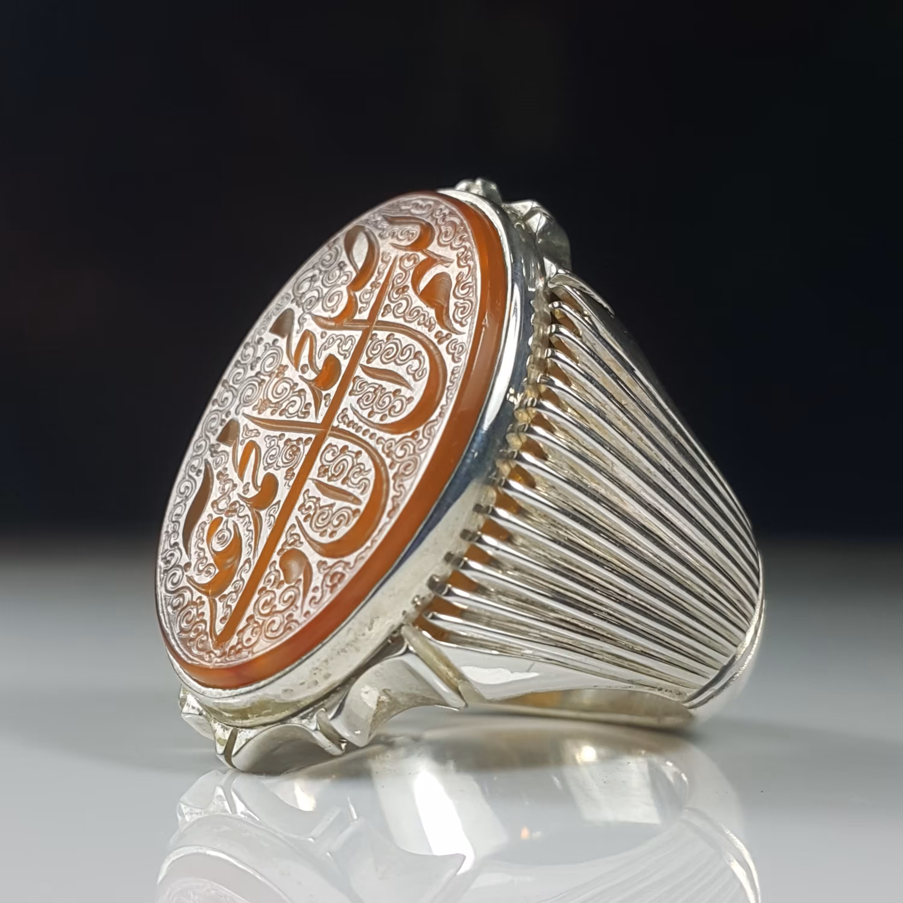 انگشتر عقیق خرمایی یمن (2)