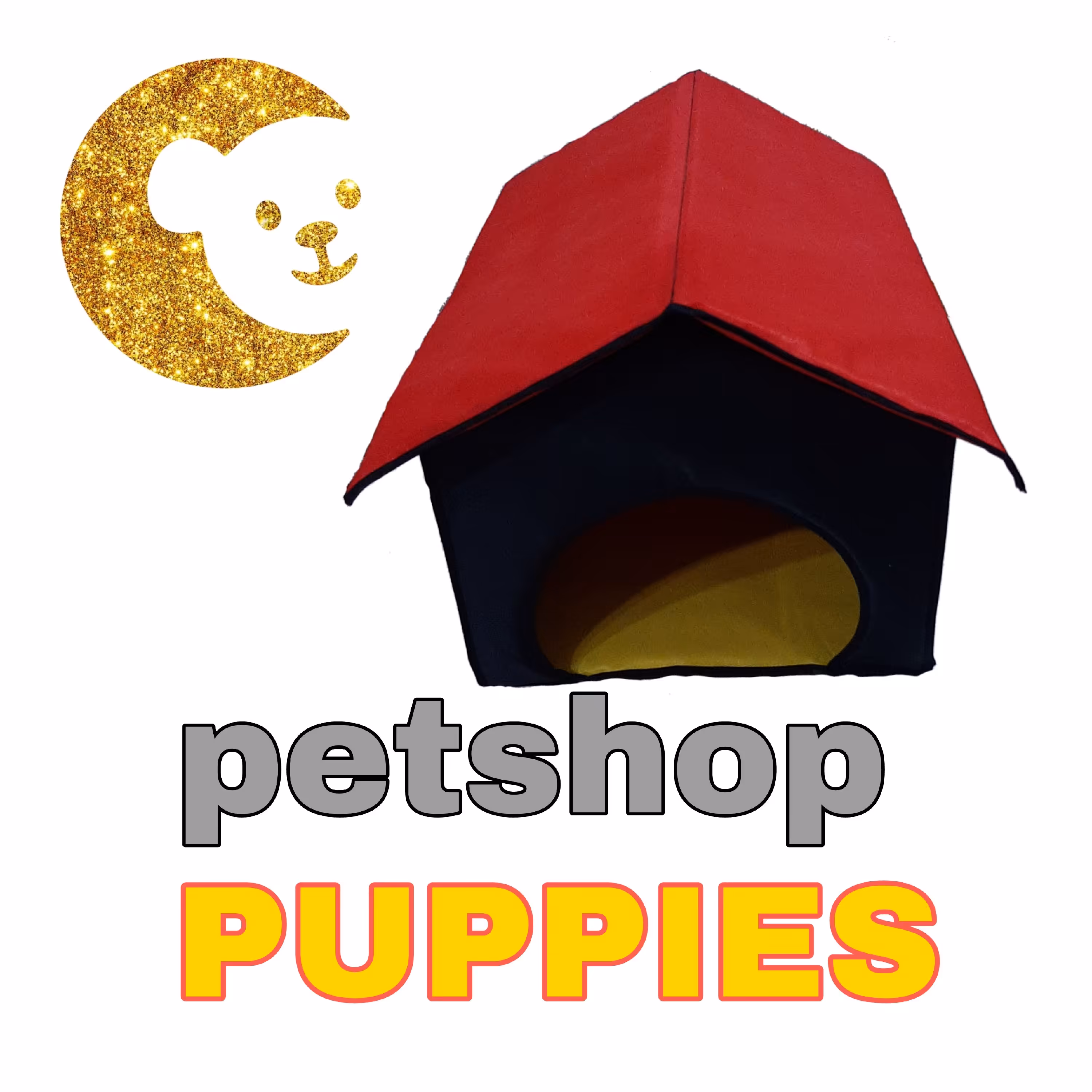 جای خواب و لانه سگ وگربه طرح کلبه رنگ مشکی-قرمز