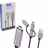 کابل تبدیل HDMI به USB-C microUSB  Lightning اونتن (ONTEN) مدل OTN-7537A