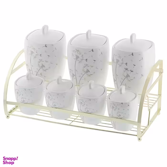 ست جای ادویه 7 پارچه طرح قاصدک به همراه استند