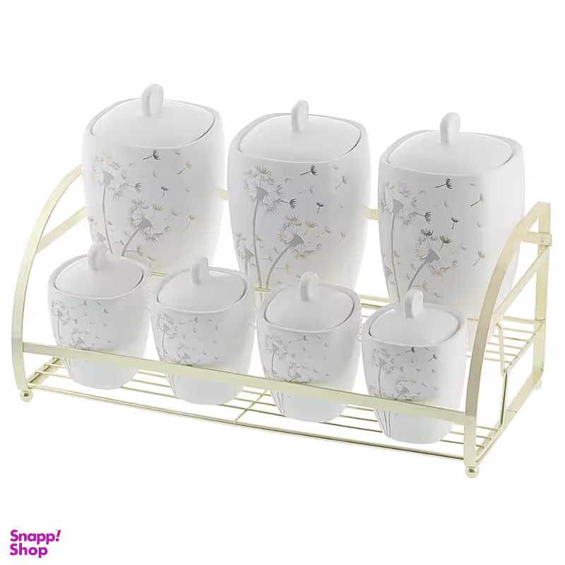 ست جای ادویه 7 پارچه طرح قاصدک به همراه استند