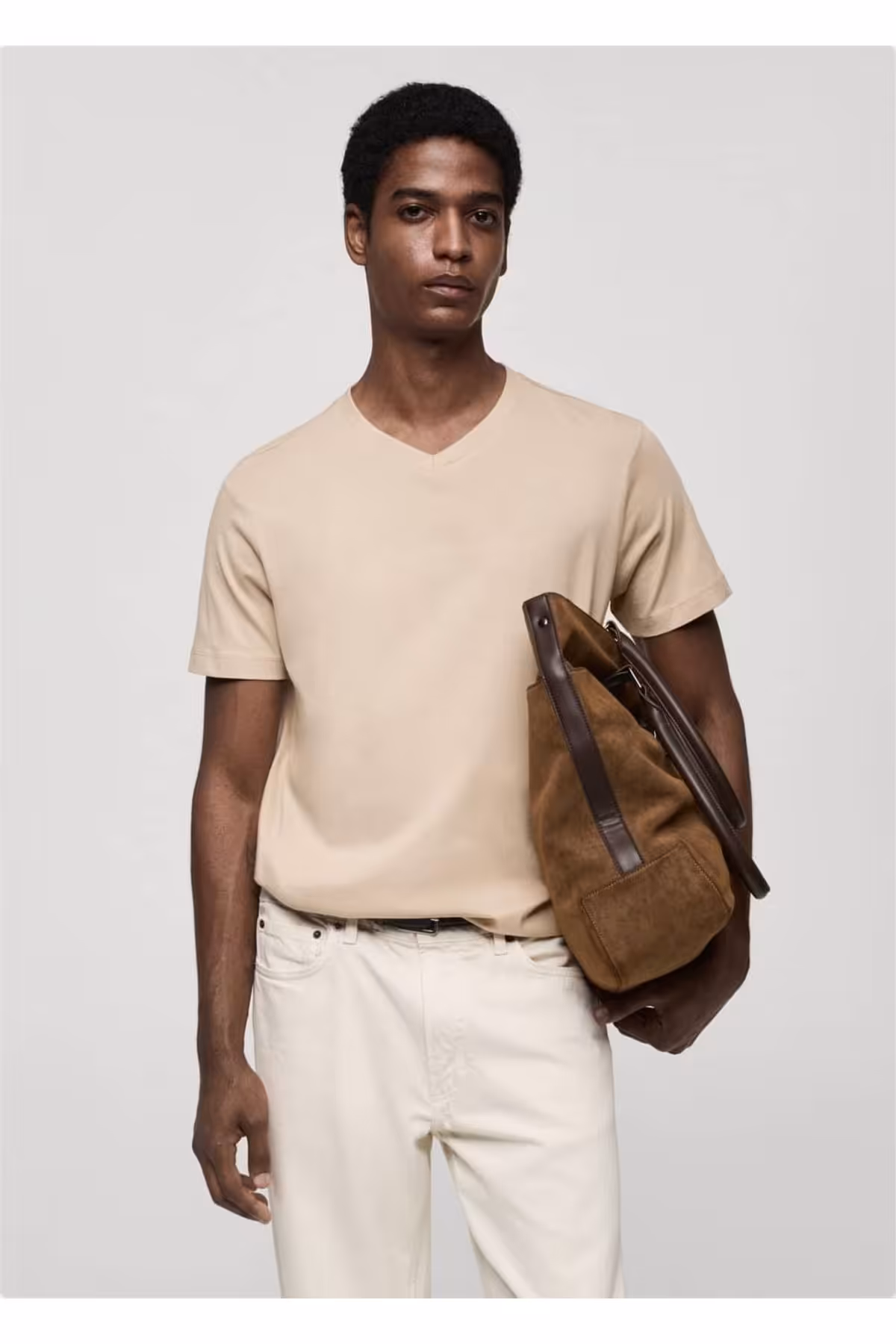 تی شرت نود مردانه 100 ٪ یقه پنبه ای باریک و T MANGO Man