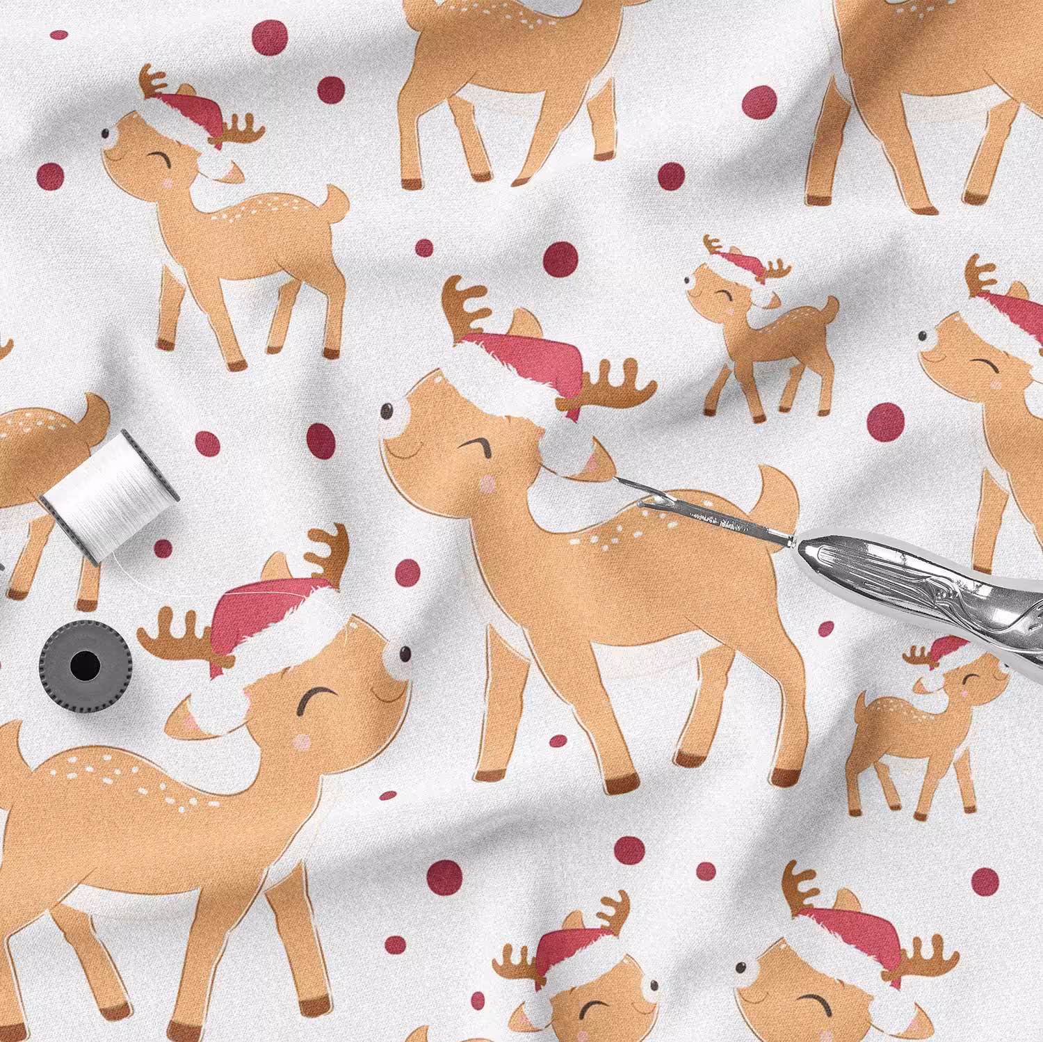 پارچه روبالشی مخمل پارچه باما طرح  گوزن  کد 5011503