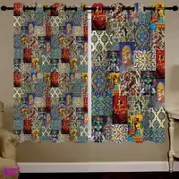 پرده مخمل رنس مدل C34-50132 ارتفاع 190 سانتی متر