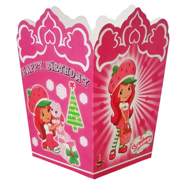 ظرف پاپ کورن مدل دختر توت فرنگی بسته 10 عددی 