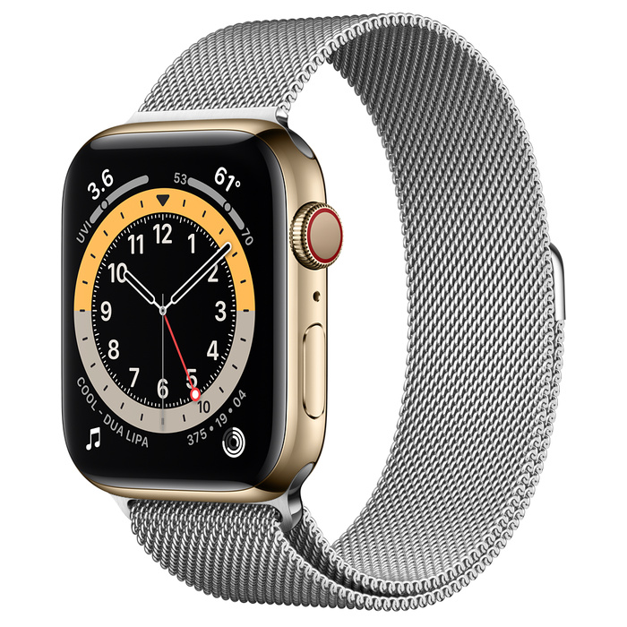 ساعت هوشمند اپل سری 6 نقره ای مدل Milanese Loop 44mm