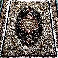 فرش دستبافت ریز ماهی خرّم طرح کمال الملک خوی سایز قالیچه سرمه ای کد 127