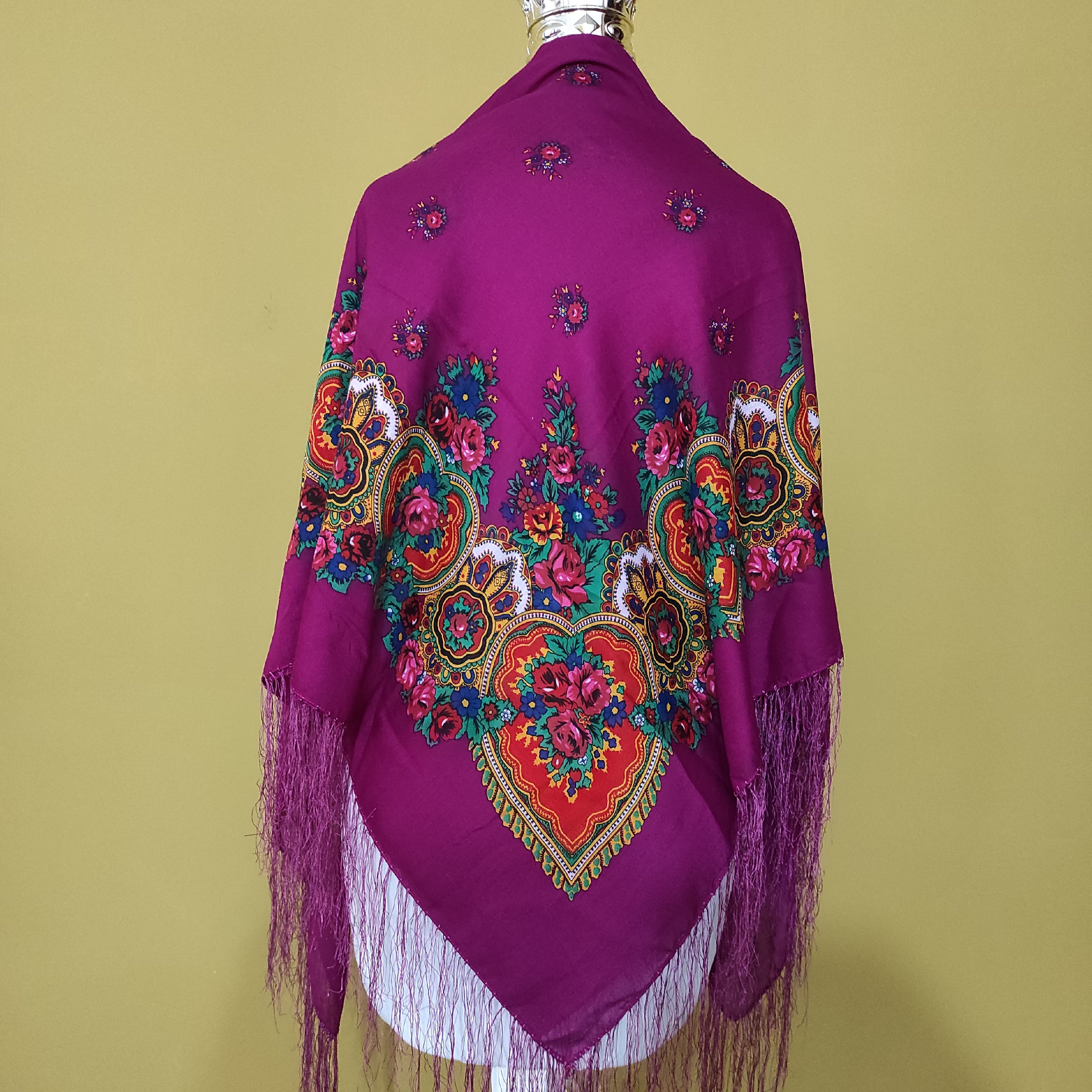 روسری ترکمن نخی تابستانه سرخابی