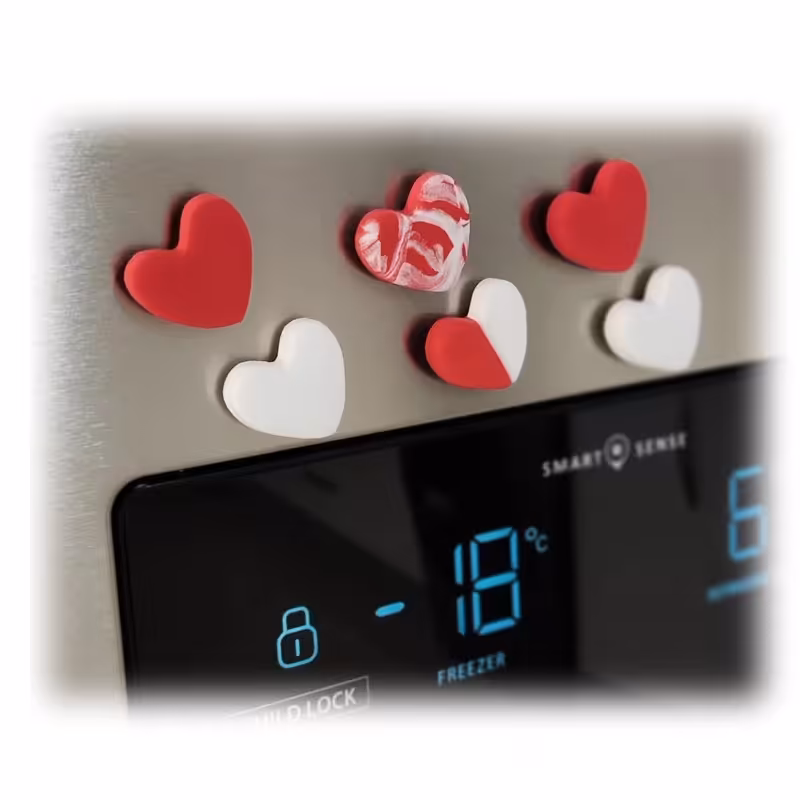 مگنت یخچال قلب عاشقانه قرمز 6عددی خمیری رنگارنگ MK199