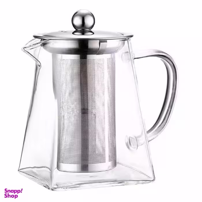قوری پیرکس مدل مربع طوری استیل