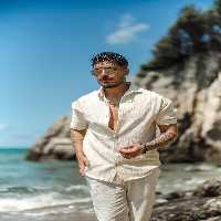 پیراهن / بلوز دکمه دار آبی مردانه بازوی کوتاه راه رنگ OUTFİT MAN