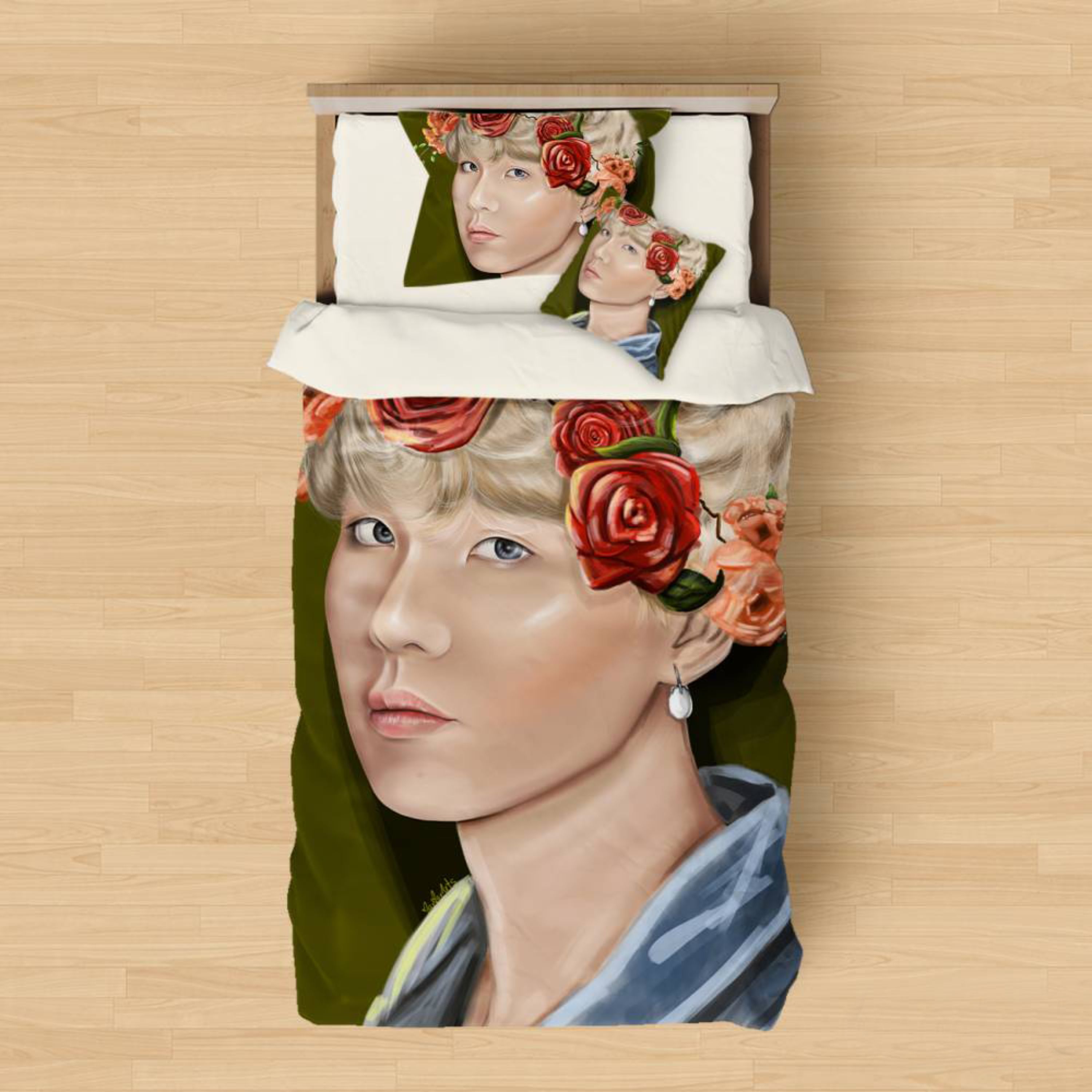 روتختی چاپی تک نفره Min Yoongi  Flower child