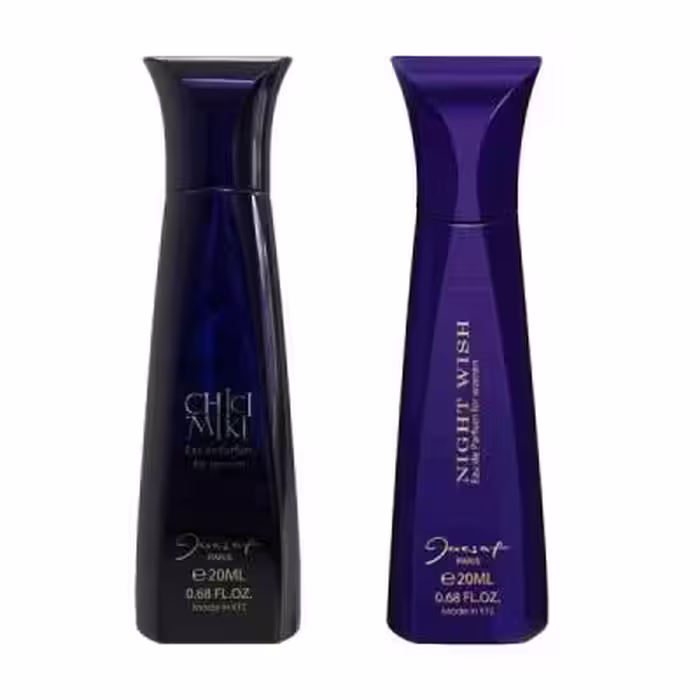 عطر جیبی زنانه ژک ساف مدل Night Wish حجم 20 میلی لیتر به همراه عطر جیبی زنانه ژک ساف مدل Chici Miki حجم 20 میلی لیتر