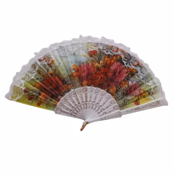 بادبزن مدل دستی طرح گل کد 19