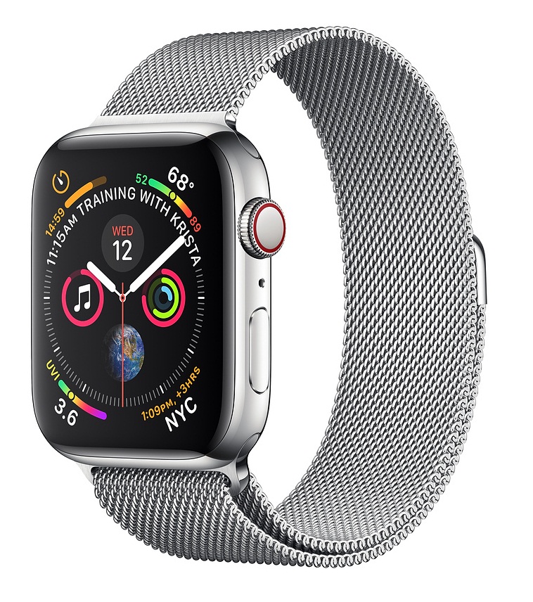 ساعت مچی هوشمند اپل واچ سری4 سلولار 44 میلیمتر با بند Milanese Loop نقره ای
