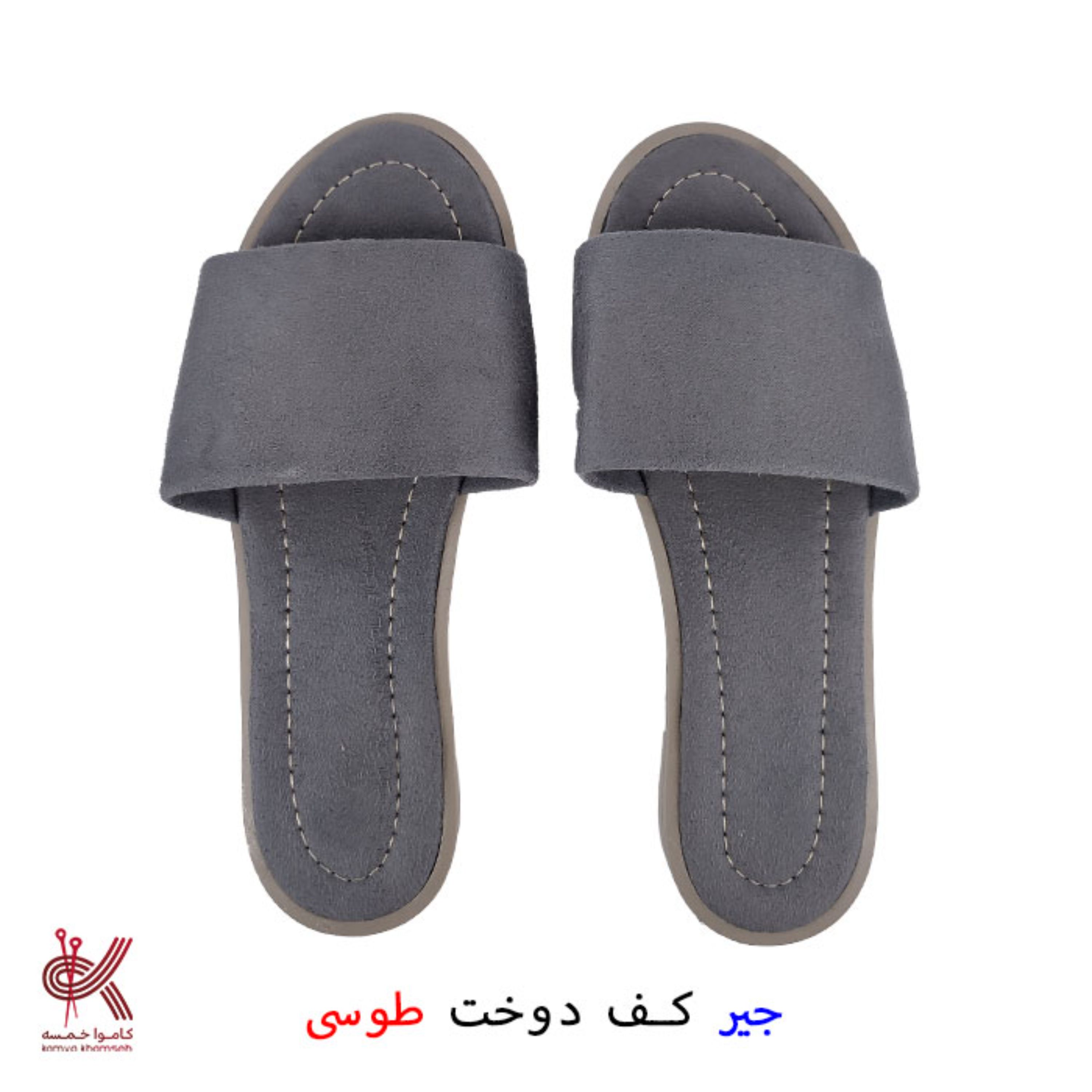 صندل جیر زنانه طوسی 37 خام مناسب برای تزئین با مکرومه