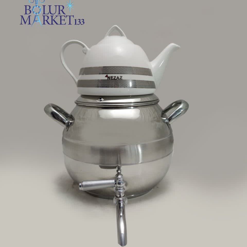 کتری و قوری نزاز کد 1800 ----  4/5 لیتر خمره ای شیردار