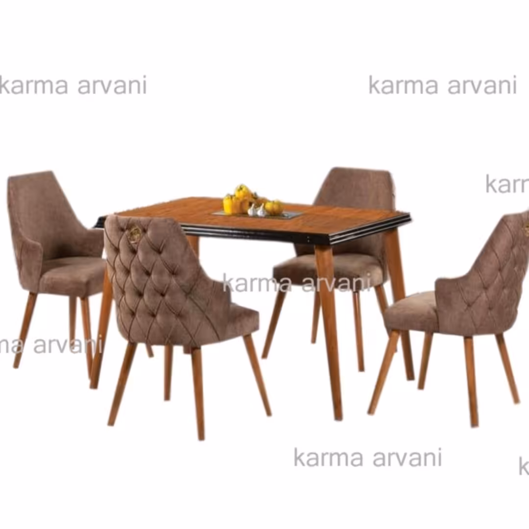 میزناهارخوری8نفره چوبی مدل سون رنگ شتری برند کارما ارسال رایگان 