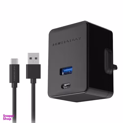 شارژر دیواری پاورولوژی (Powerology) مدل p36pdqcukcbk به همراه کابل تایپ سی