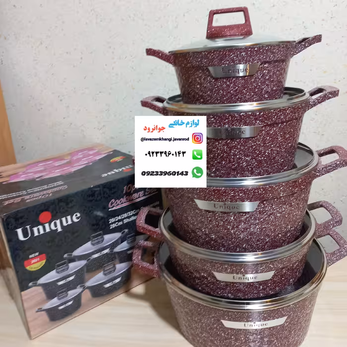 سرویس قابلمه 10 پارچه  پرو نانو گرانیت یونیک طرح رومی 