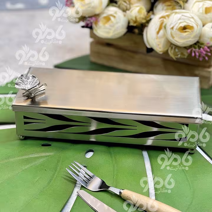 جاکاردی طرح برگ زیتونی نقره ای 550N