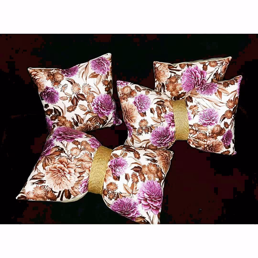 ست چهار تیکه کوسن آماده تک رو مخمل