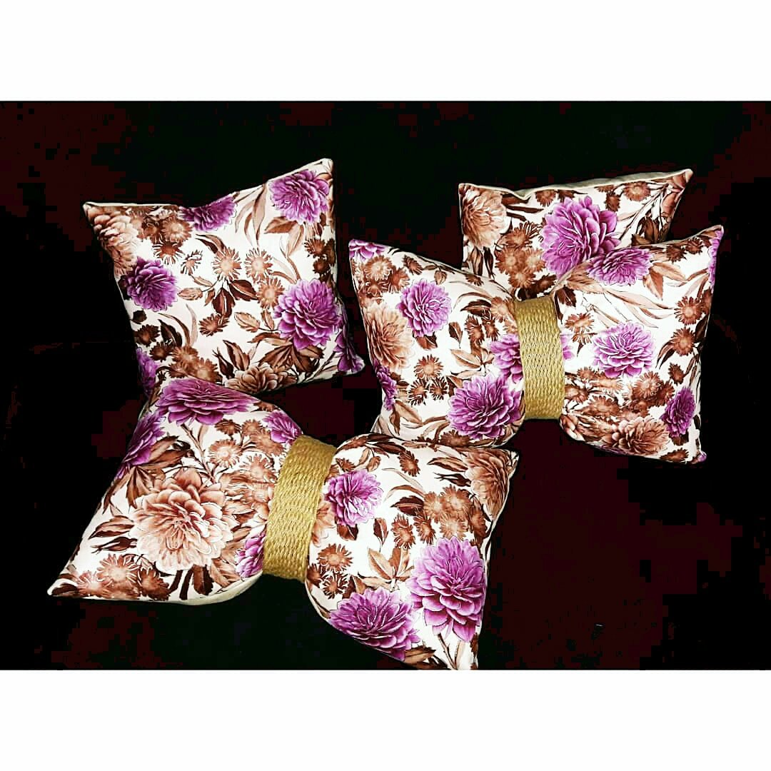 ست چهار تیکه کوسن آماده تک رو مخمل