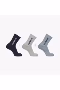 جوراب خاکستری مردانه و زنانه خدمه روزمره 3 بسته قطعه HADR BLUE GRI Salomon