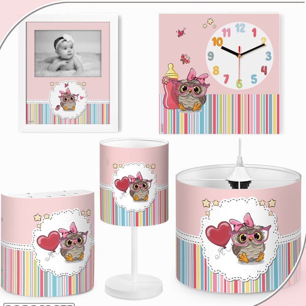 ست لوستر اتاق کودک طرح جغد و قلب کد 8257