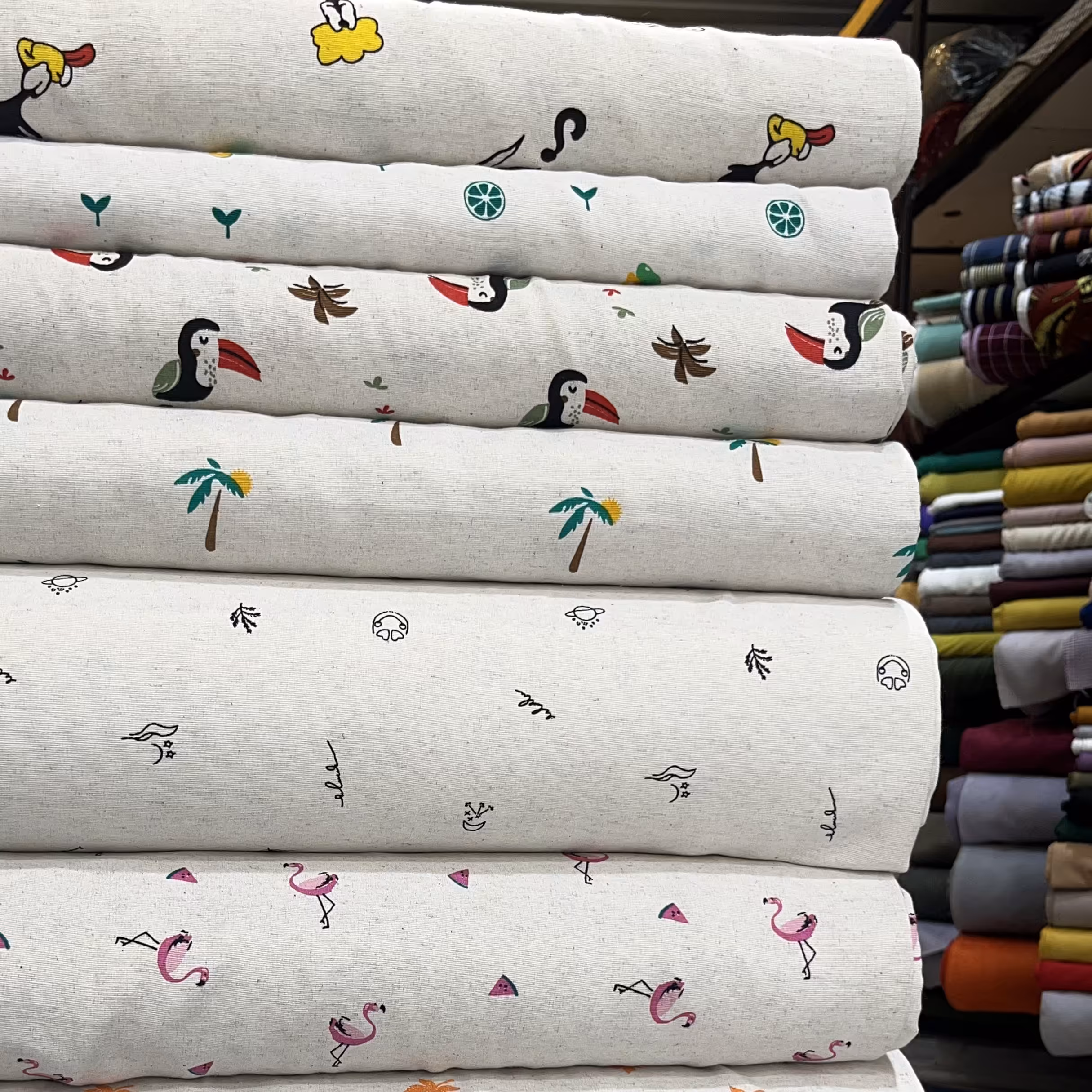 پارچه لنین یا لینن نچرال ترک طرحدار  عرض 145 سانت،نازک و لطیف ،مقداری ابرفت داره ،چروکی کم ،تولید کشور ترکیه