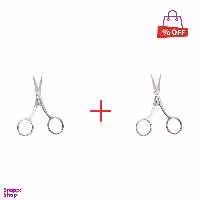 قیچی مژه و ابرو استیل مجموعه 2 عددی