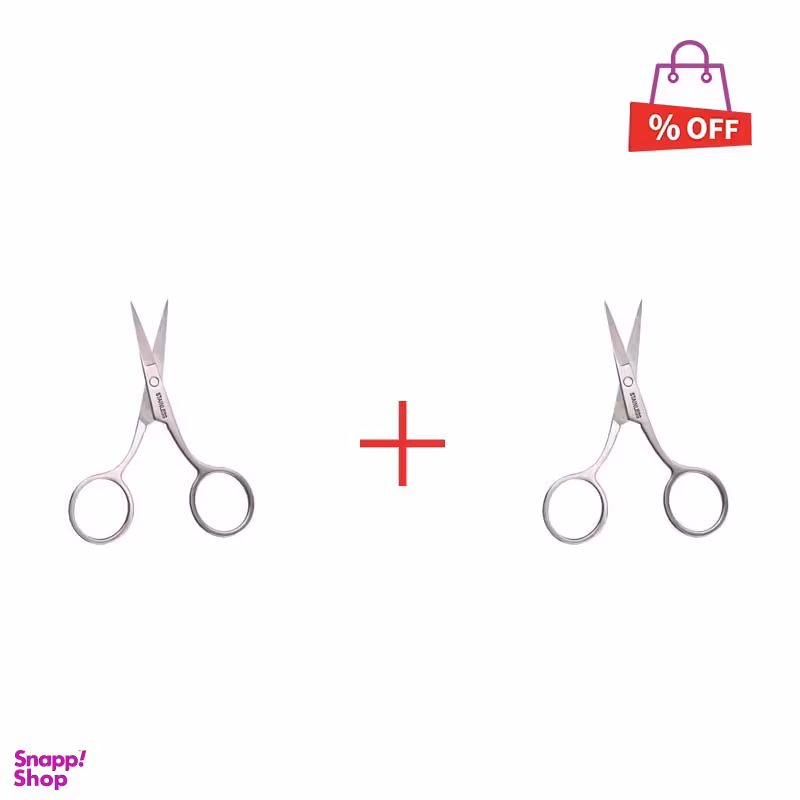 قیچی مژه و ابرو استیل مجموعه 2 عددی