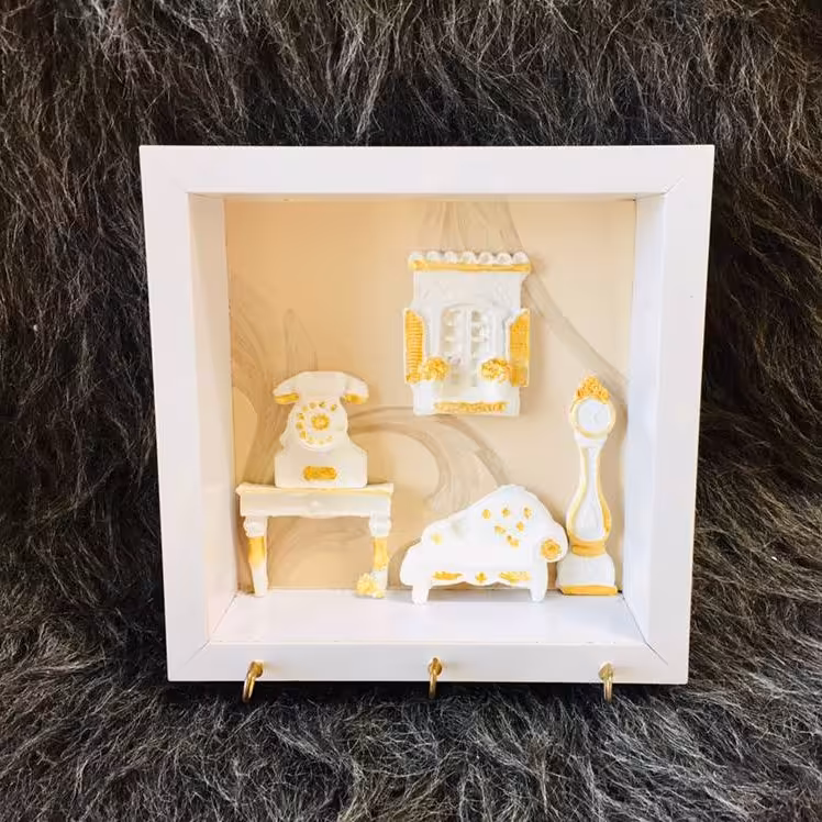 جاکلیدی دیوارکوب،آویز دسته کلید،طرح اتاق،قاب ام دی اف،