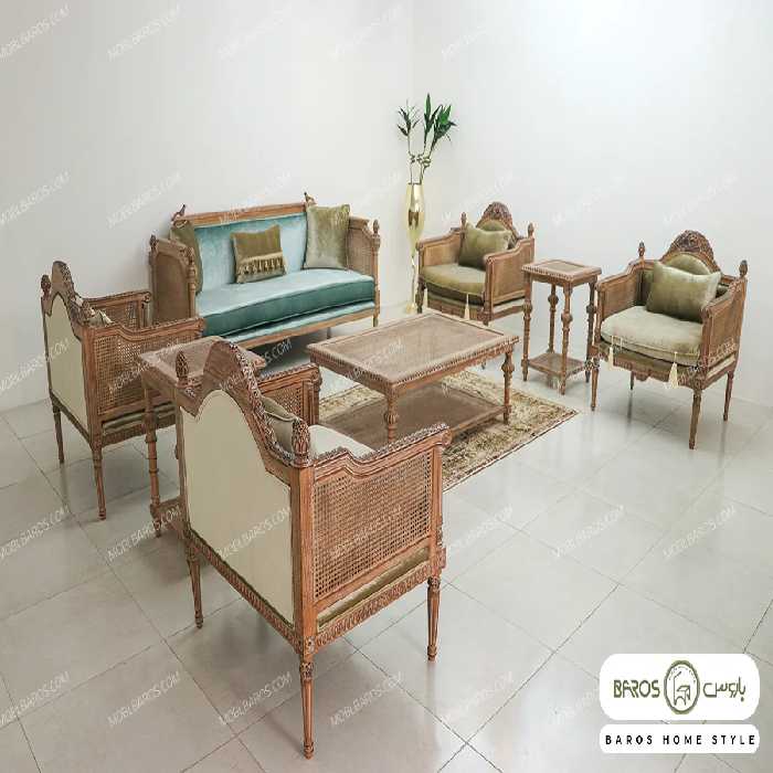 مبل نئوکلاسیک جدید کاجی مدل 7 نفره کد 3
