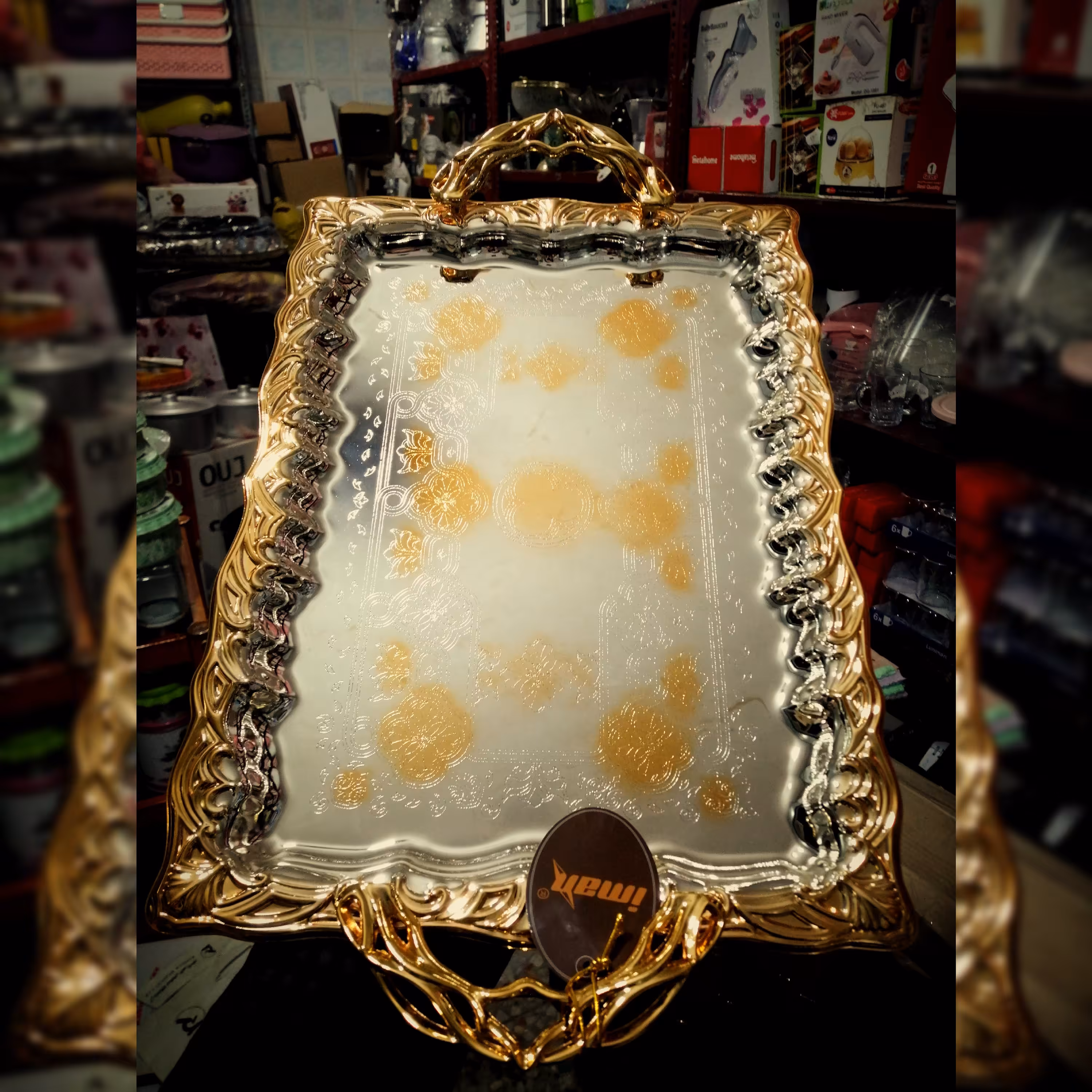 سینی چای تمام استیل 2 تایی 