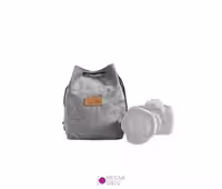 کیف محافظ دوربین و لنز S C Cotton Square سایز بزرگ رنگ طوسی