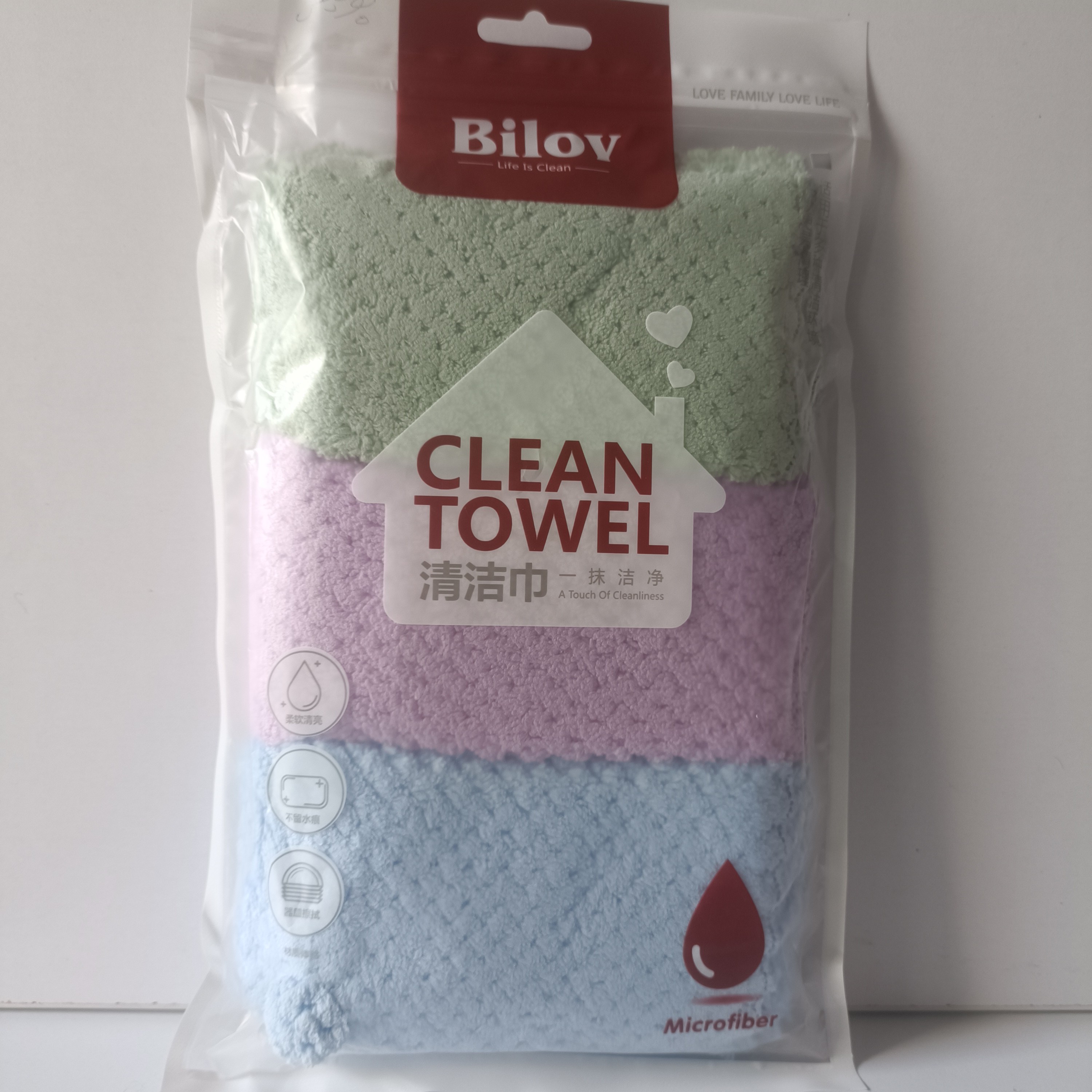 دستمال آشپزخانه و نظافت میکروفایبر  سه عددی چینی