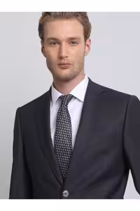 کت وشلوار خاکستری مردانه Mono Collar به طور منظم متناسب با 88 ٪ مخلوط پشم 6 قطره لباس اصلی TKM 196 Kip